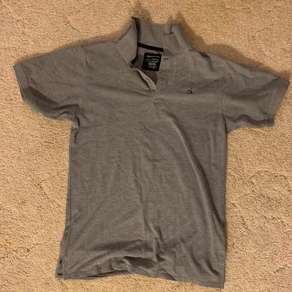 Calvin Klein Gray Polo Shirt - Kid's XL